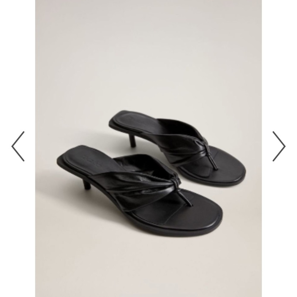 Mango leather sandals heels